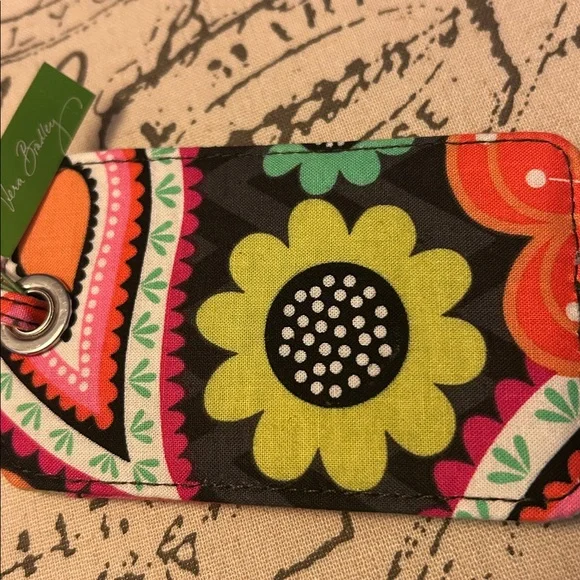 Vera Bradley Luggage Tag ID Badge Holder NWT Ziggy Zinnia Pattern - Picture 4 of 11
